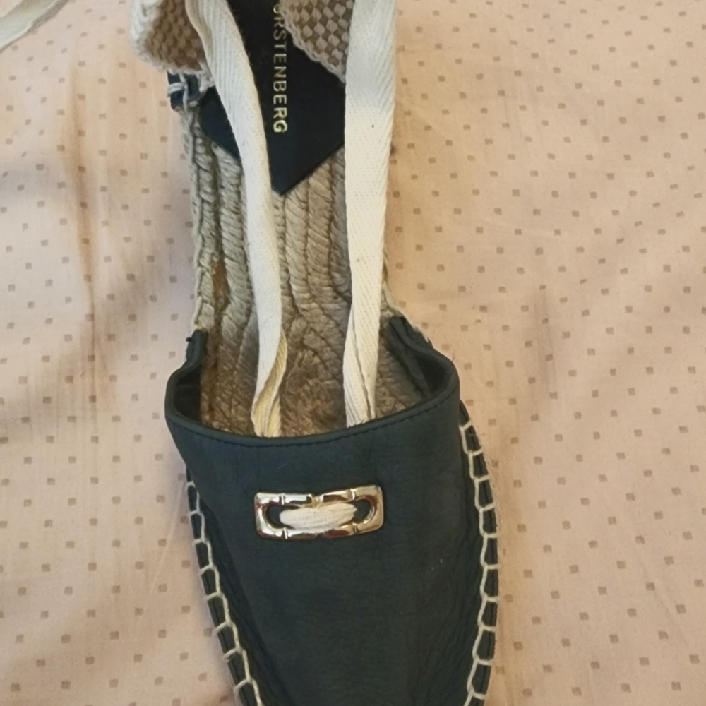 DIANE VON FURSTENBERG LACE UP ESPADRILLE IN A LIGHT NAVY